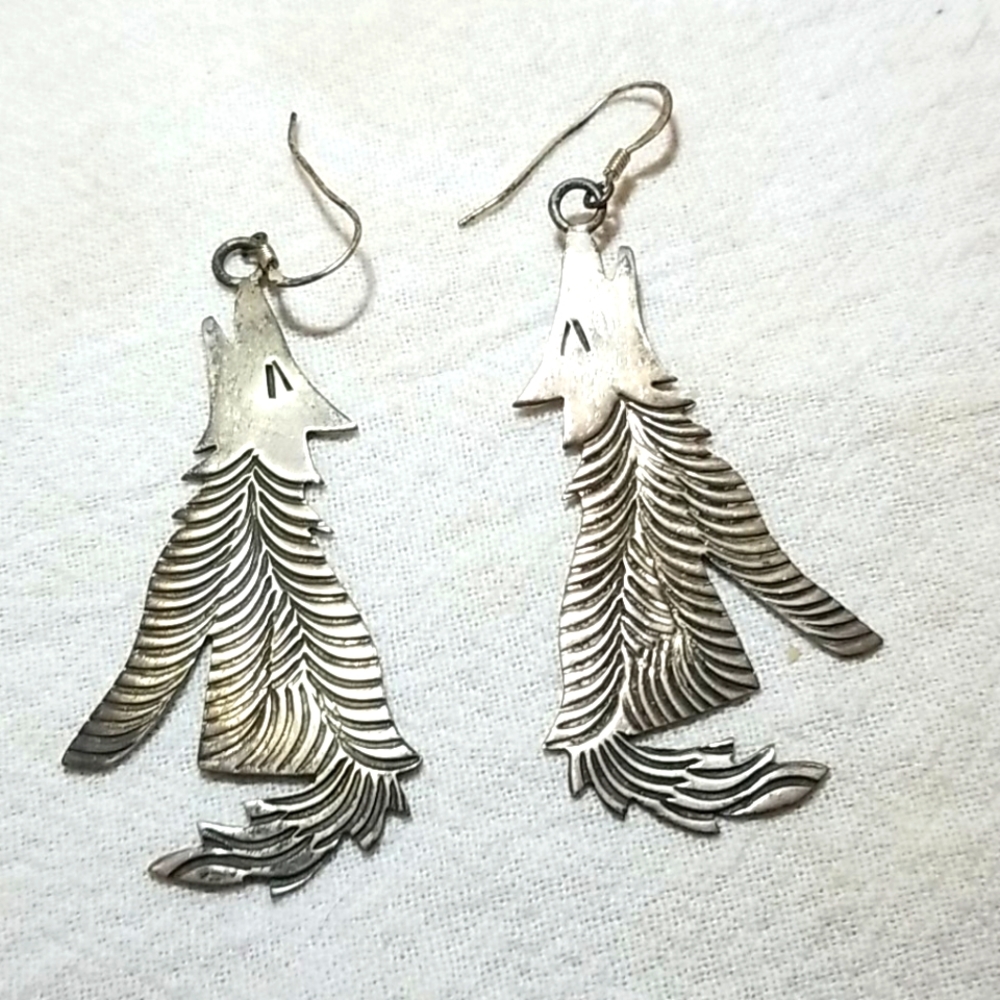 Coyote earrings sterling